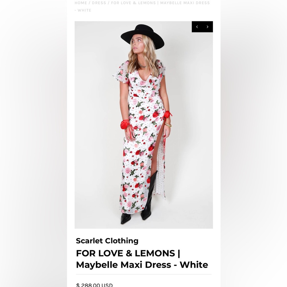 For Love And Lemons Red and White Wrap Sundress